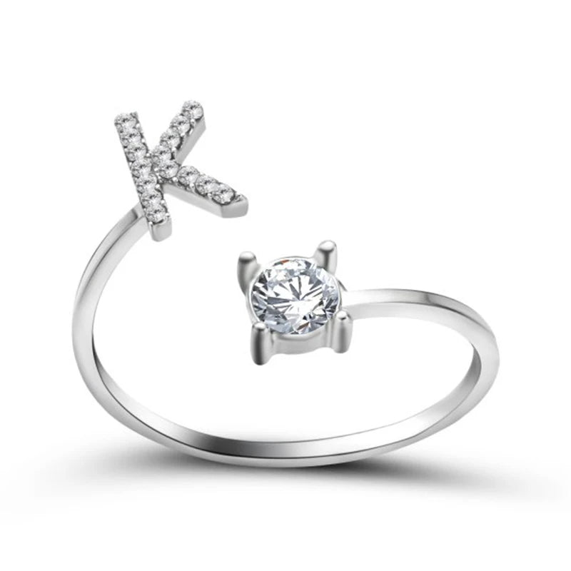Rhinestone Alphabet Ring