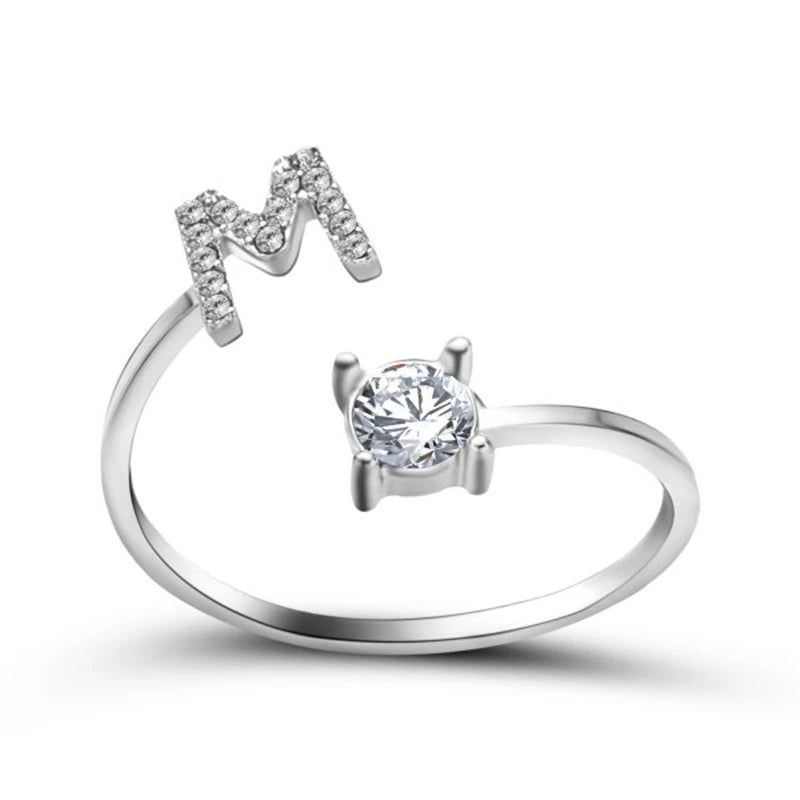 Rhinestone Alphabet Ring
