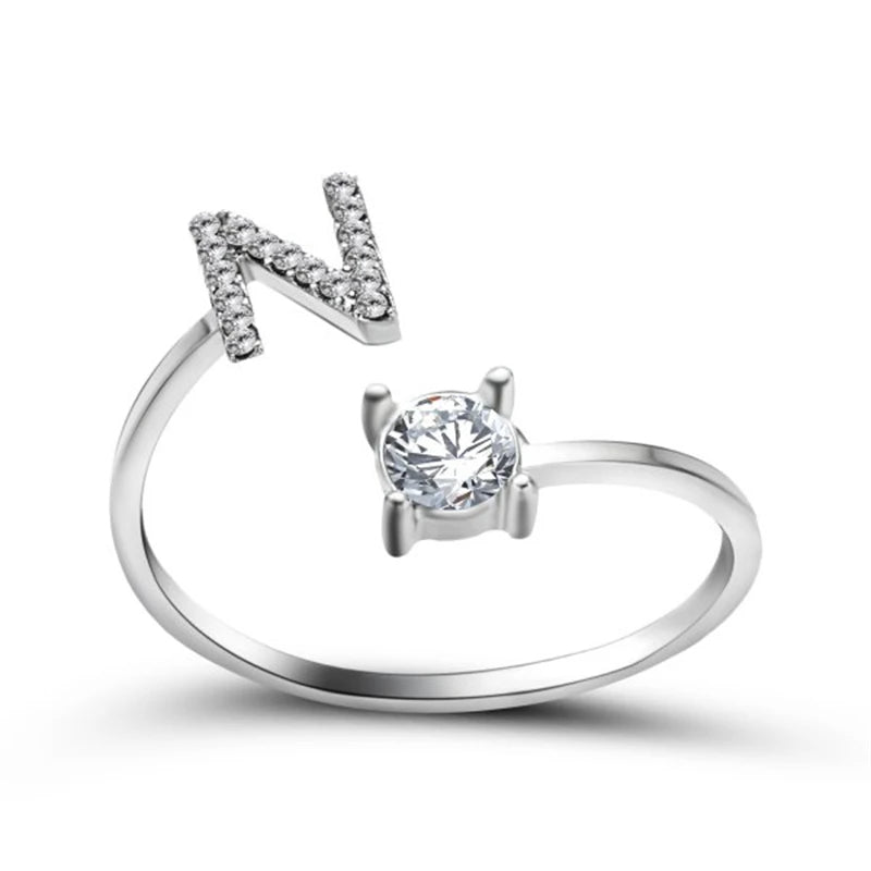 Rhinestone Alphabet Ring