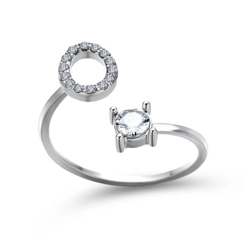Rhinestone Alphabet Ring