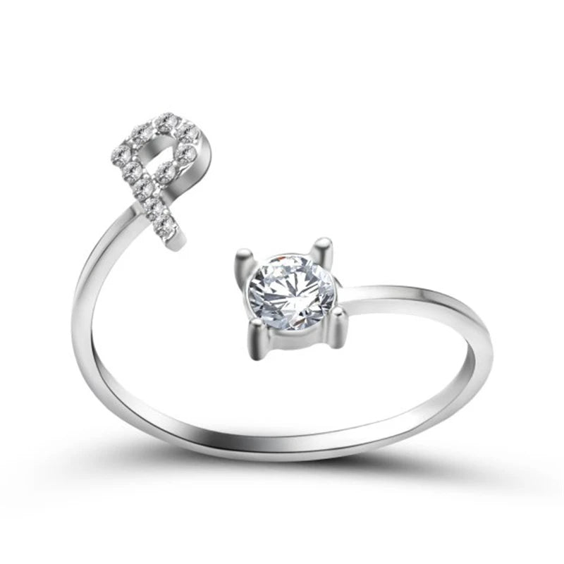 Rhinestone Alphabet Ring