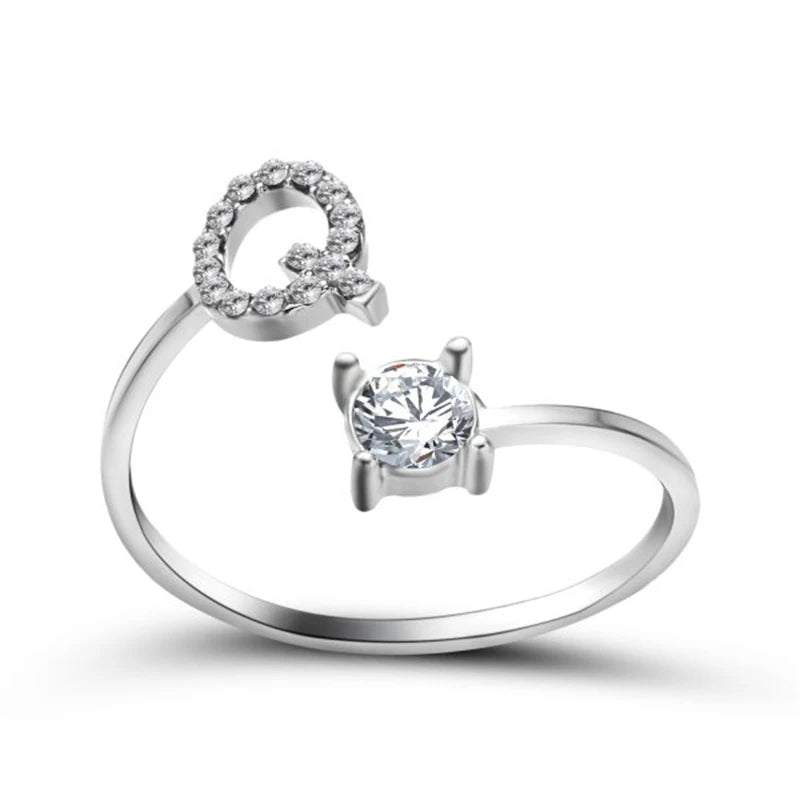 Rhinestone Alphabet Ring