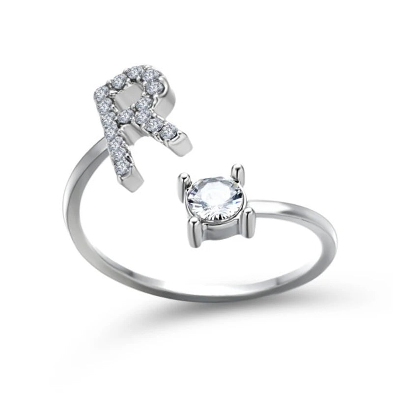 Rhinestone Alphabet Ring