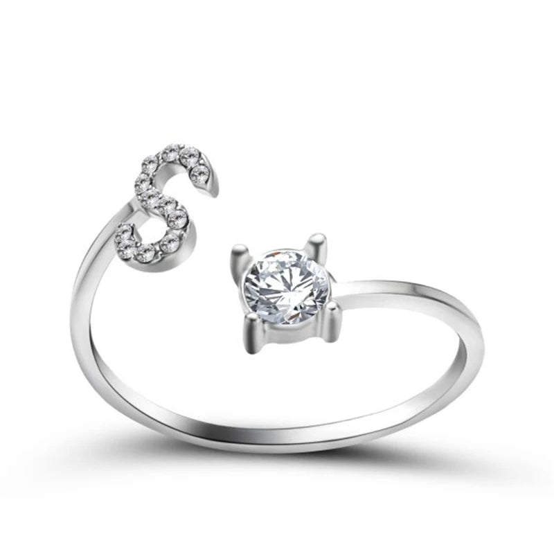 Rhinestone Alphabet Ring
