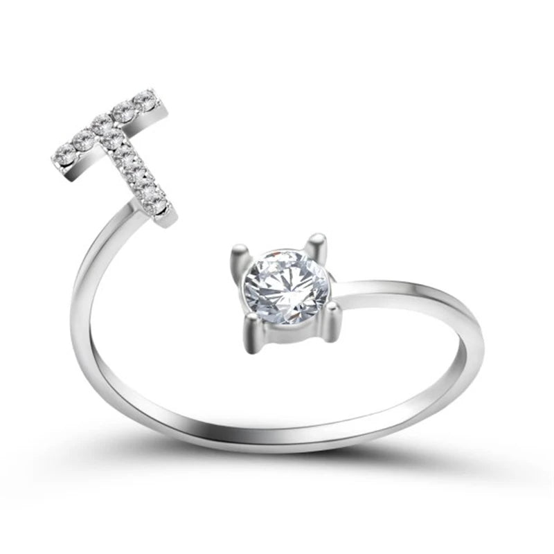 Rhinestone Alphabet Ring
