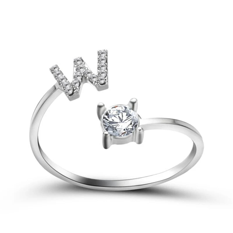 Rhinestone Alphabet Ring