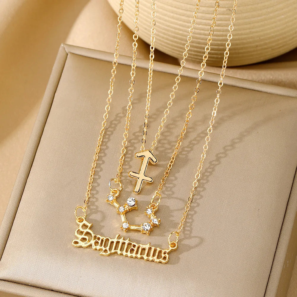 3 PCS Constellation Pendant Necklace