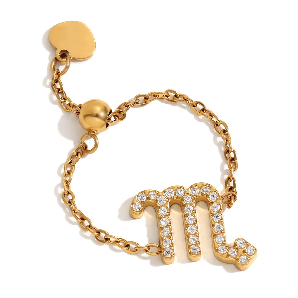 Adjustable Zodiac Sign Ring