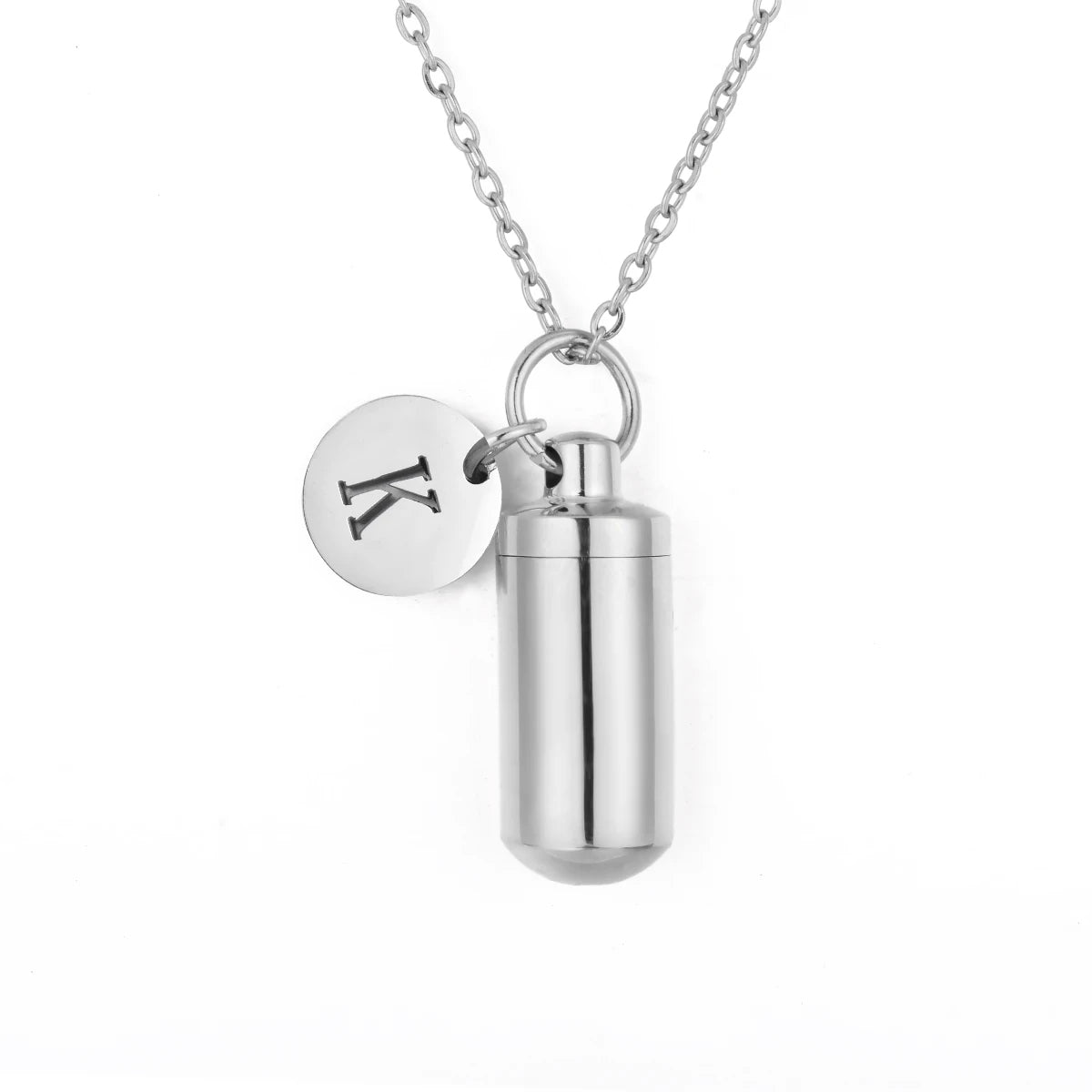 Cremation Urn Initial Charm Necklace