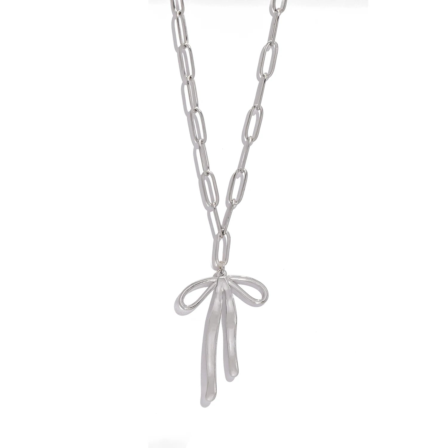 Paperclip Bow Necklace