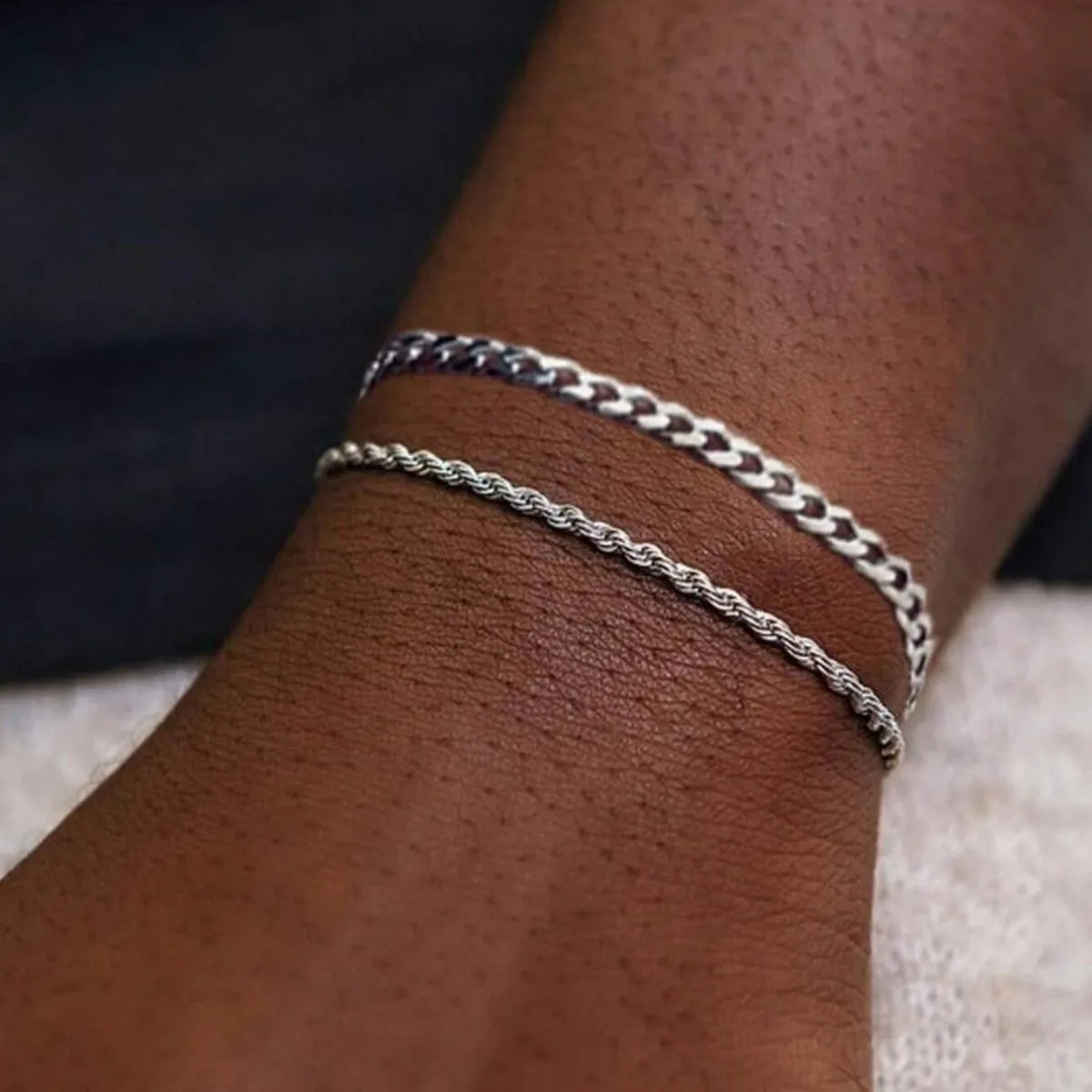 2 PCS Cuban Chain Bracelet