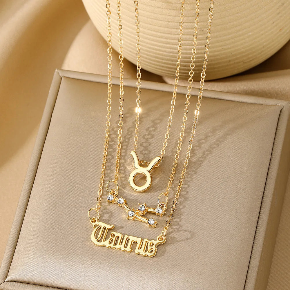 3 PCS Constellation Pendant Necklace