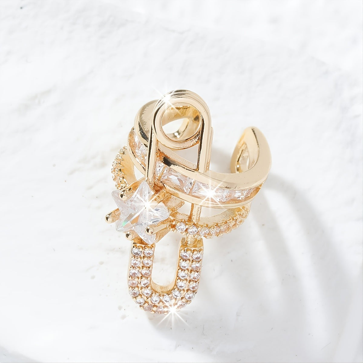 Asymmetric Zircon Ear Cuff Clip