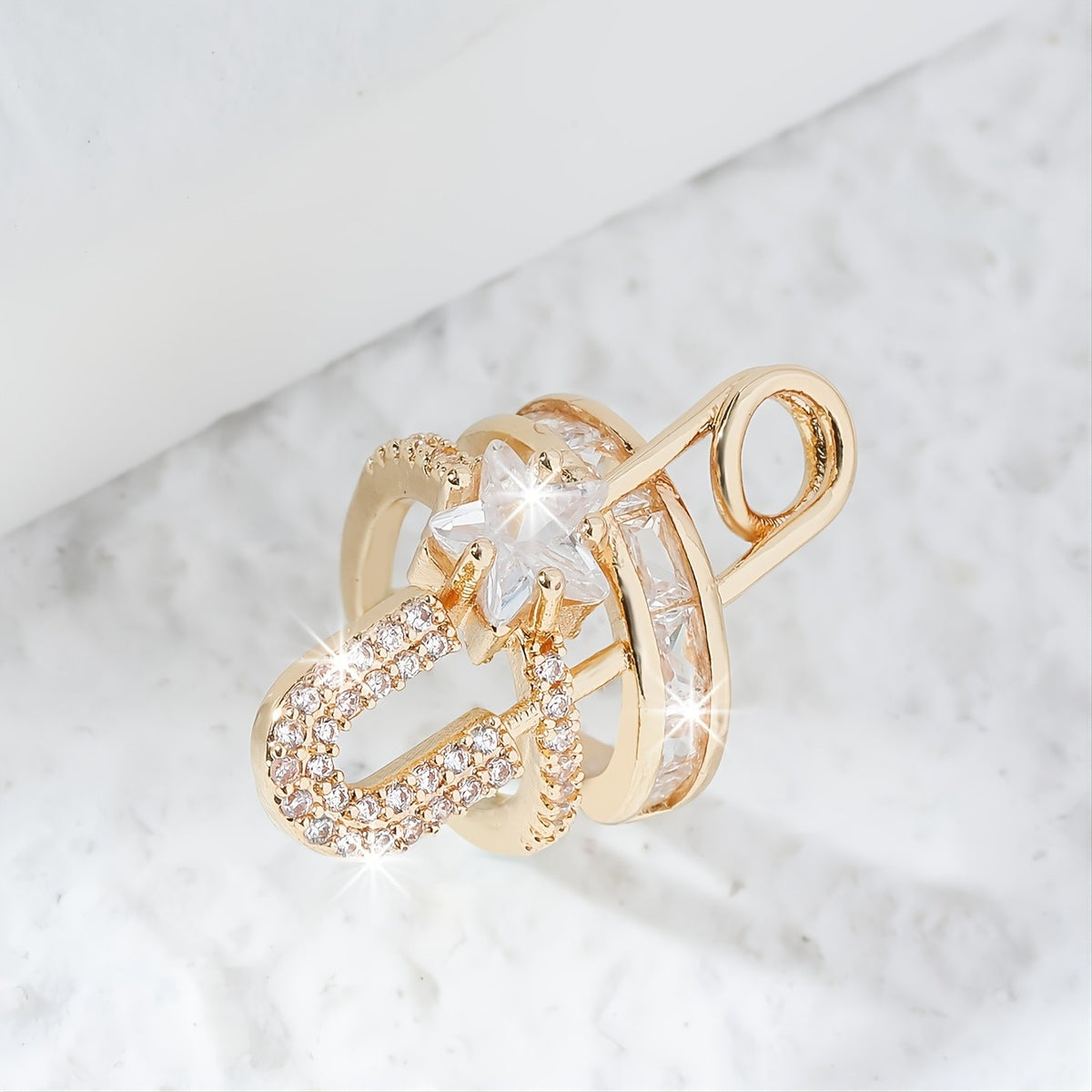 Asymmetric Zircon Ear Cuff Clip