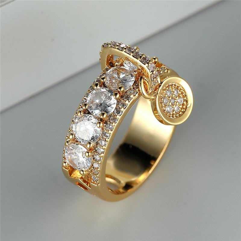 Elegant Round Stone Adjustable Ring