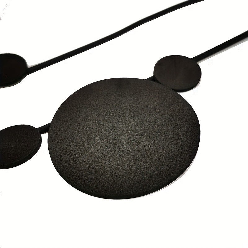 Asymmetric Black Circle Necklace