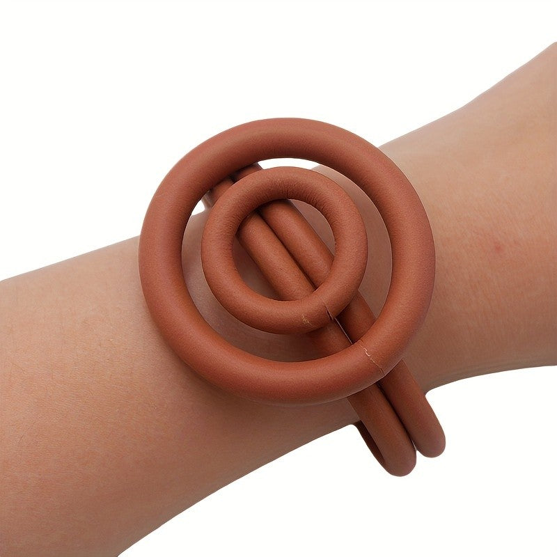 Black Geometric Coil Bracelet