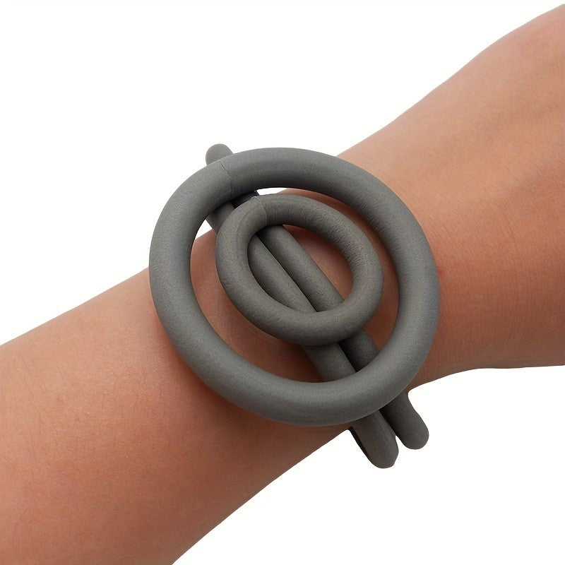 Black Geometric Coil Bracelet