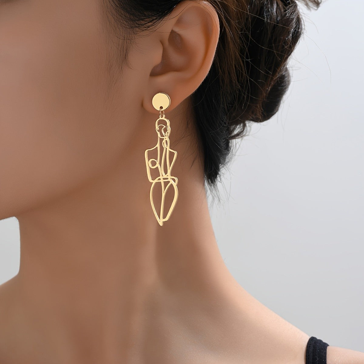 Abstract Figure Line Art Drop Earrings