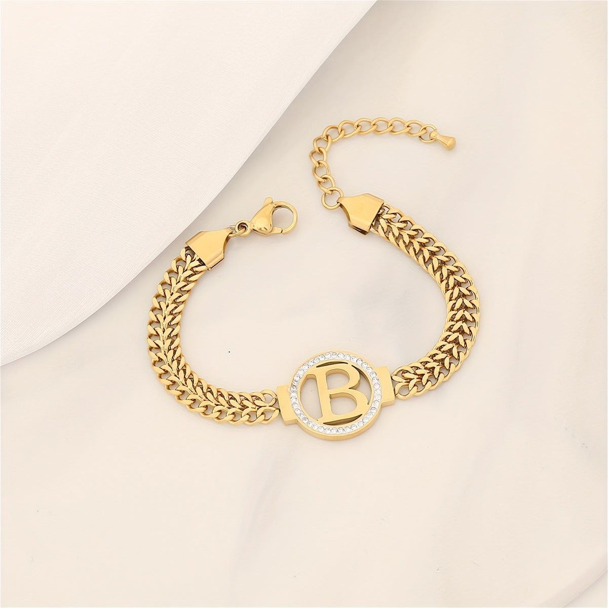 18k Initial Letter Chain Bracelet