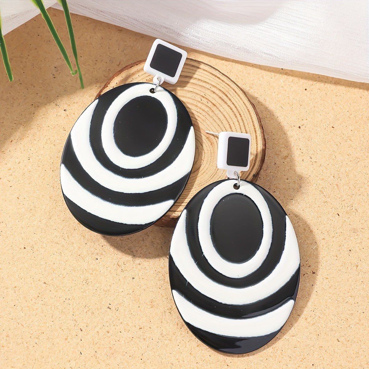 S925 Geometric Acrylic Drop Earrings