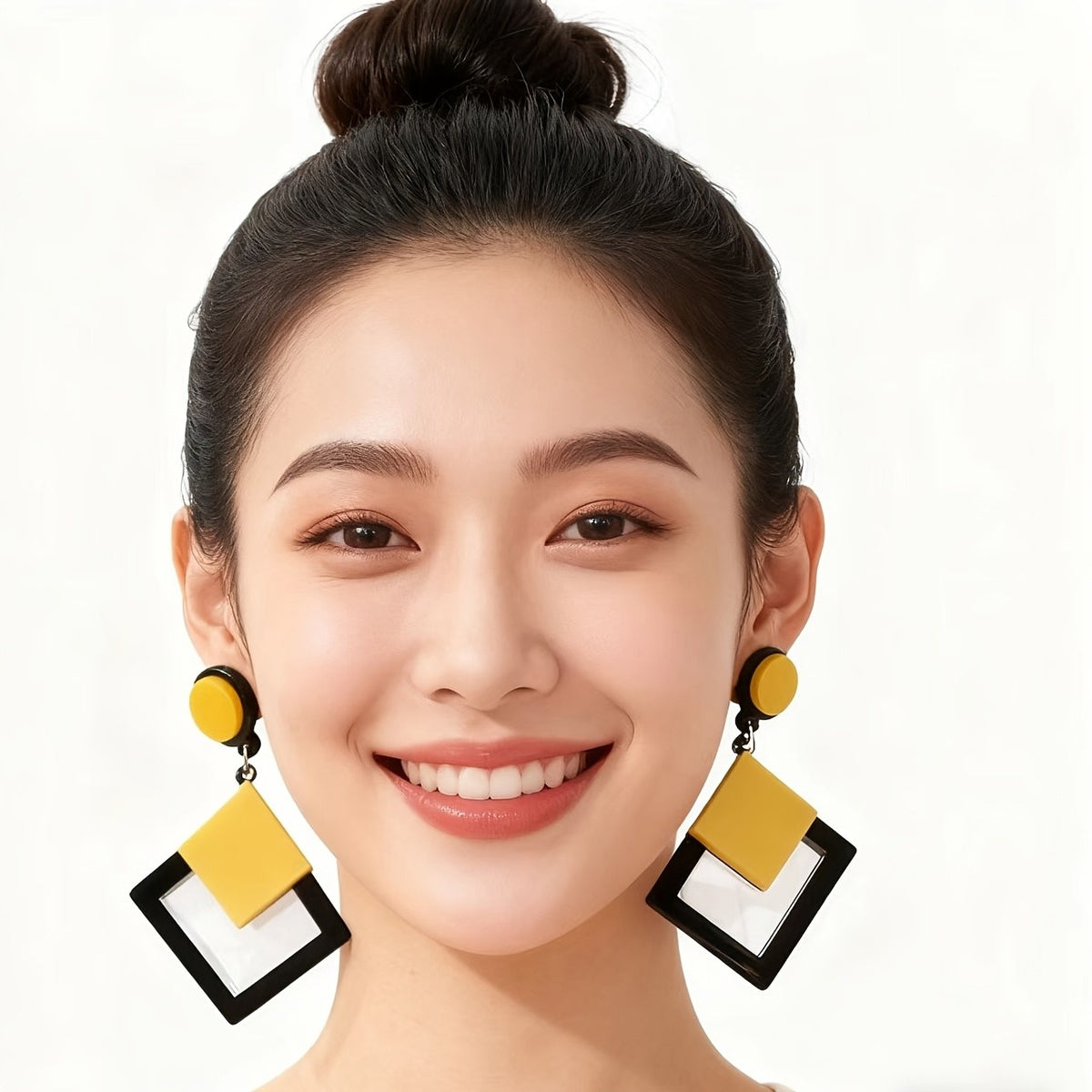 Geometric Square Acrylic Drop Earrings