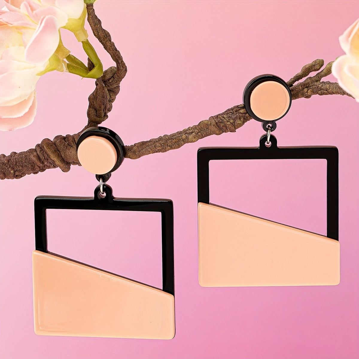 Geometric Square Acrylic Drop Earrings
