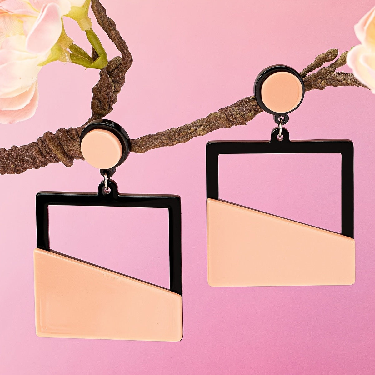 Geometric Square Acrylic Drop Earrings