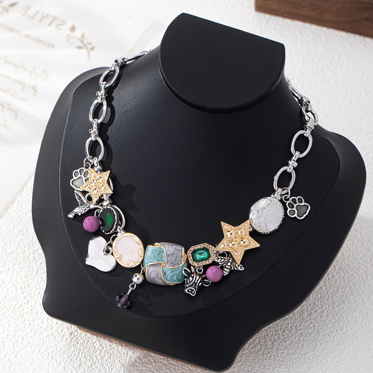 Vintage Charm Bull Head Necklace