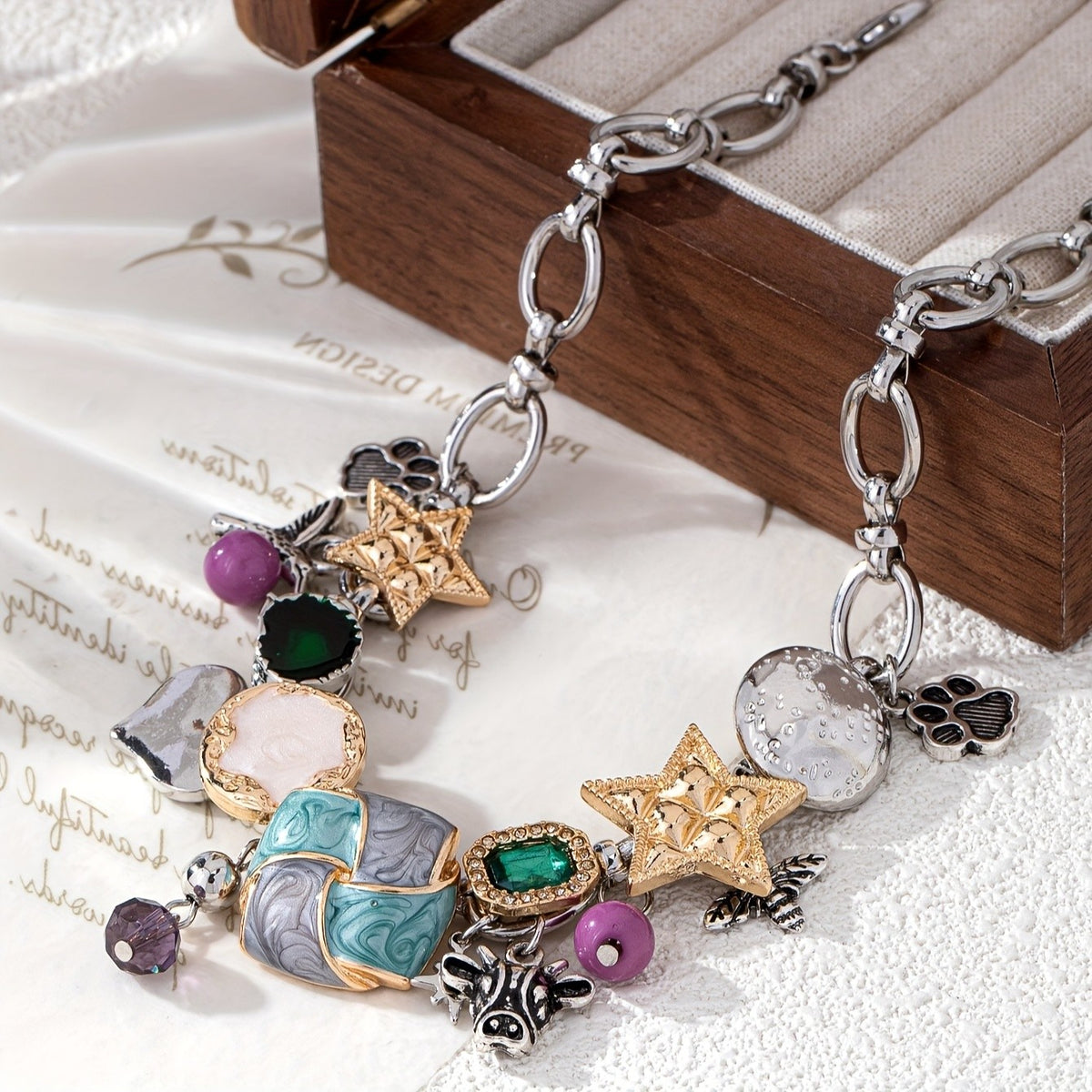Vintage Charm Bull Head Necklace