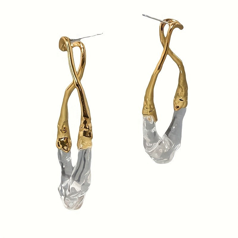 Asymmetric 18k Resin Drop Earrings