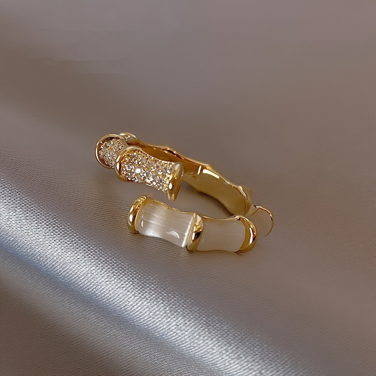 14k Adjustable Bamboo Joint Ring
