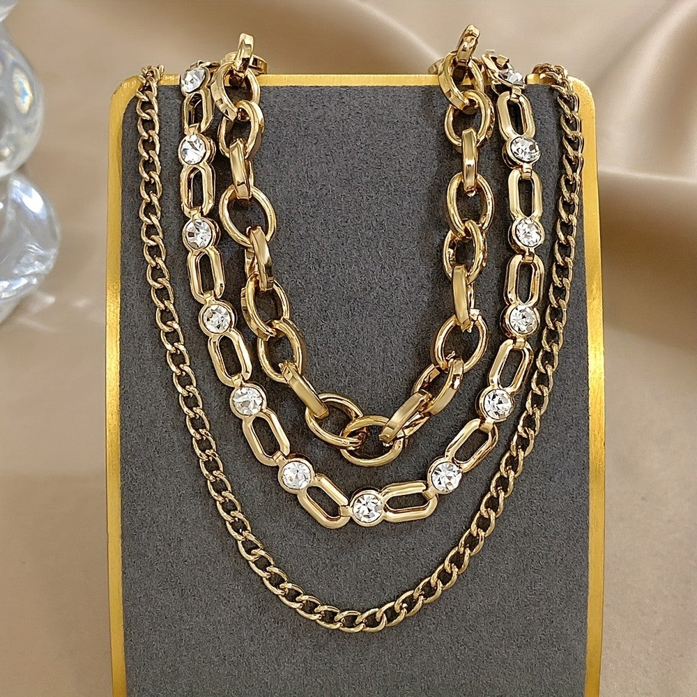 Multi-Layer Chain Zircon Necklace