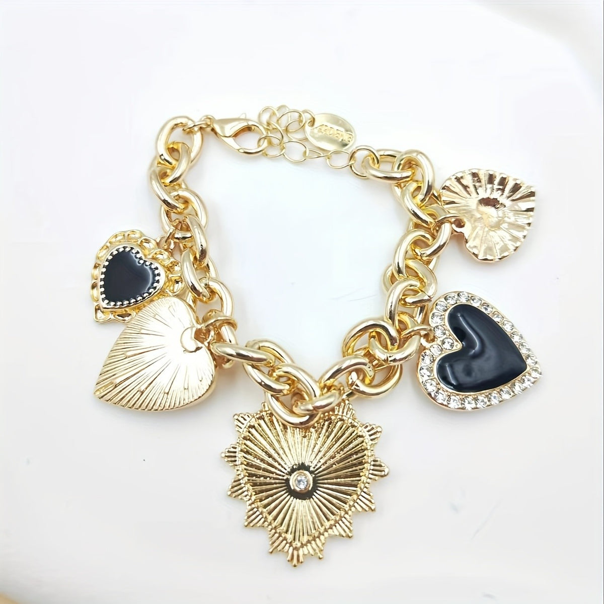 Vintage Multi-Heart Charm Bracelet