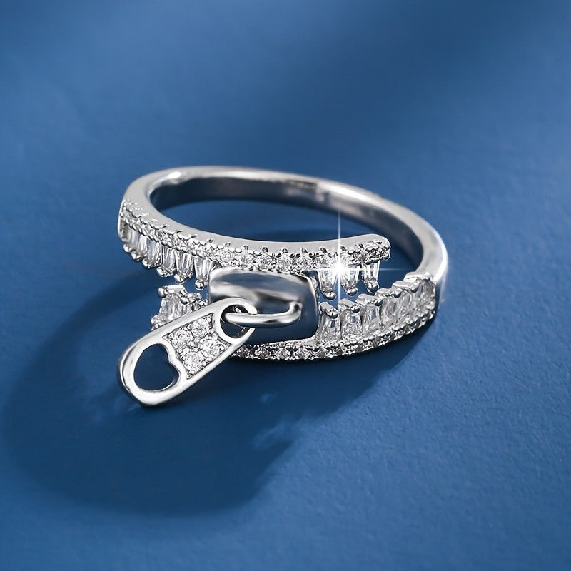 Elegant Zipper Stone Ring