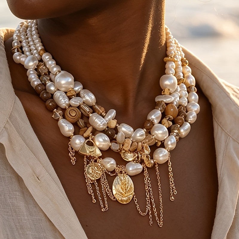 Vintage Multi-Layer Imitation Pearl Necklace