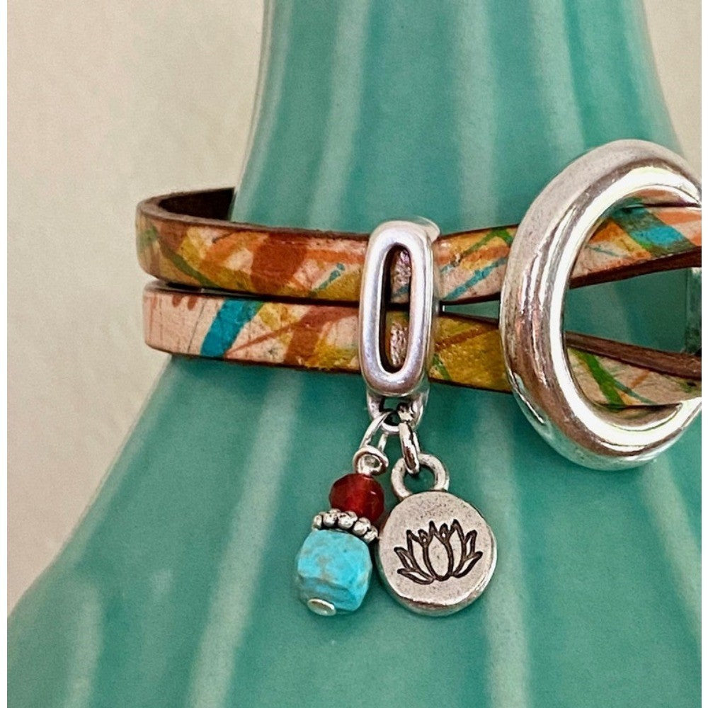 Vintage Buckle Charm Leather Bracelet