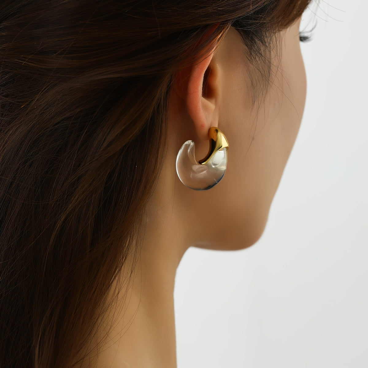 Asymmetric Resin Drop Earrings