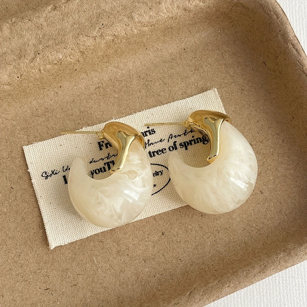 Asymmetric Resin Drop Earrings
