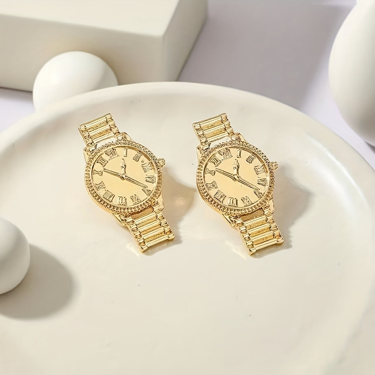 14k Vintage Watch Stud Earrings