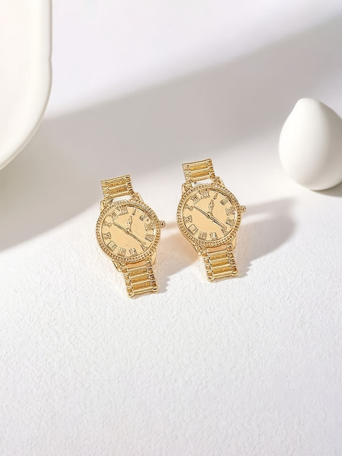 14k Vintage Watch Stud Earrings