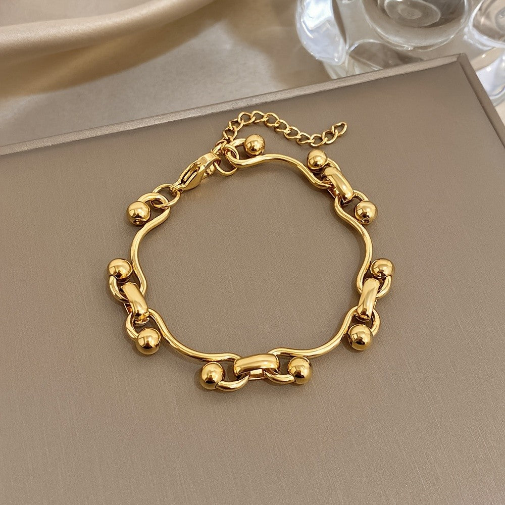 18k Irregular Ball Link Bracelet