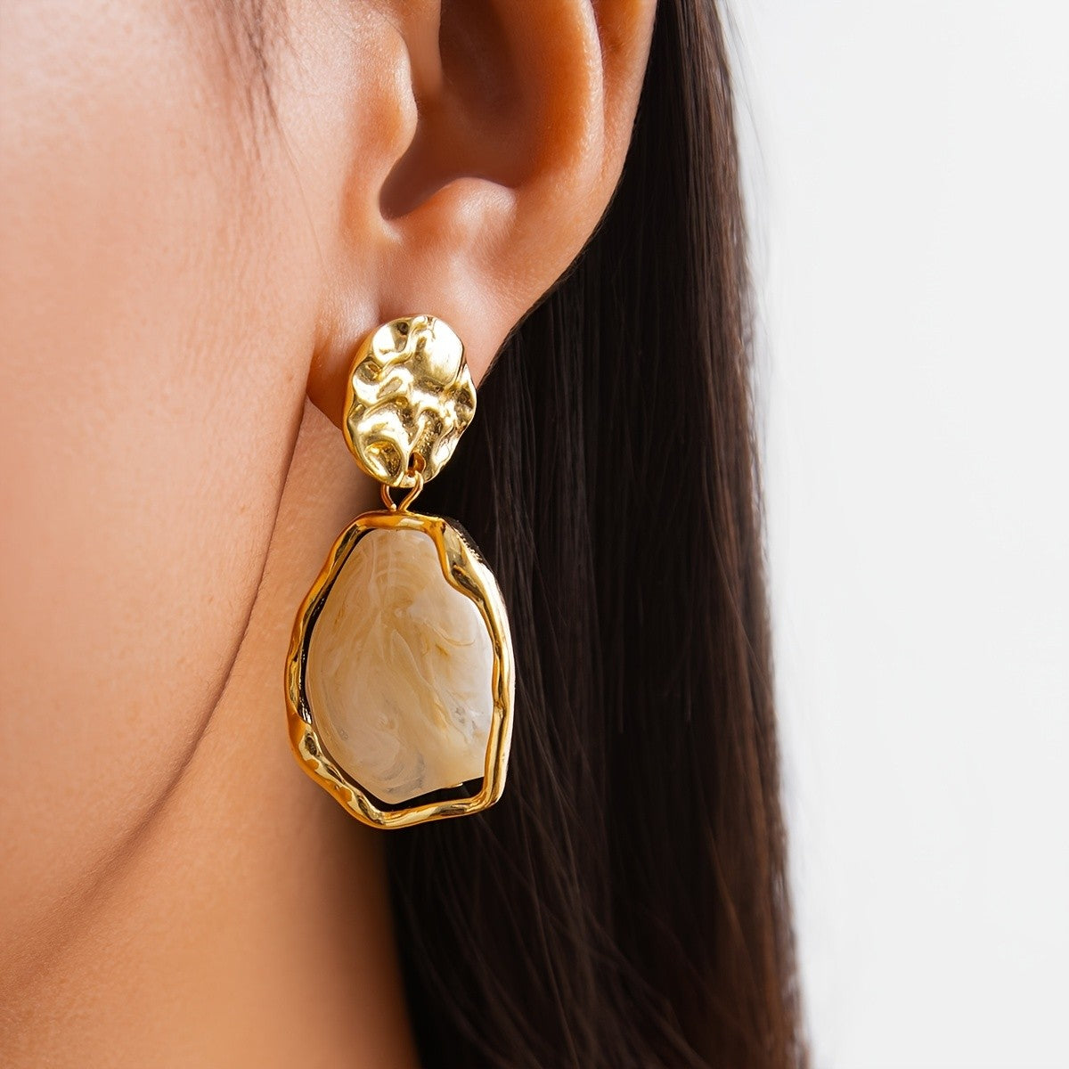 18k Vintage Amber Drop Earrings
