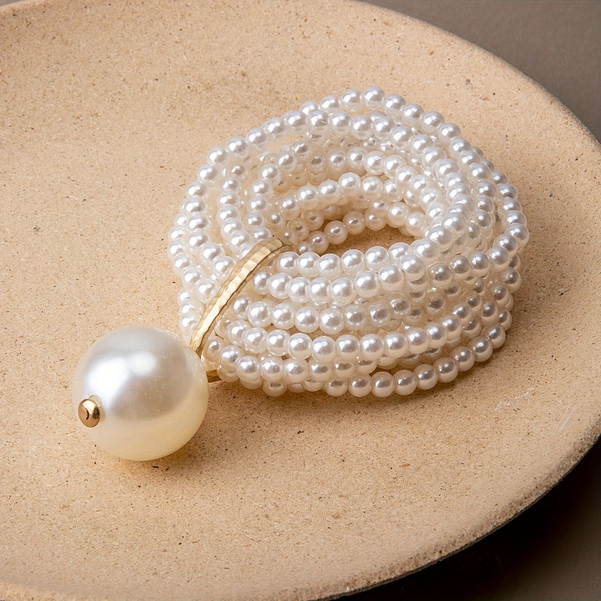 Layered Pearl Bow Bracelet