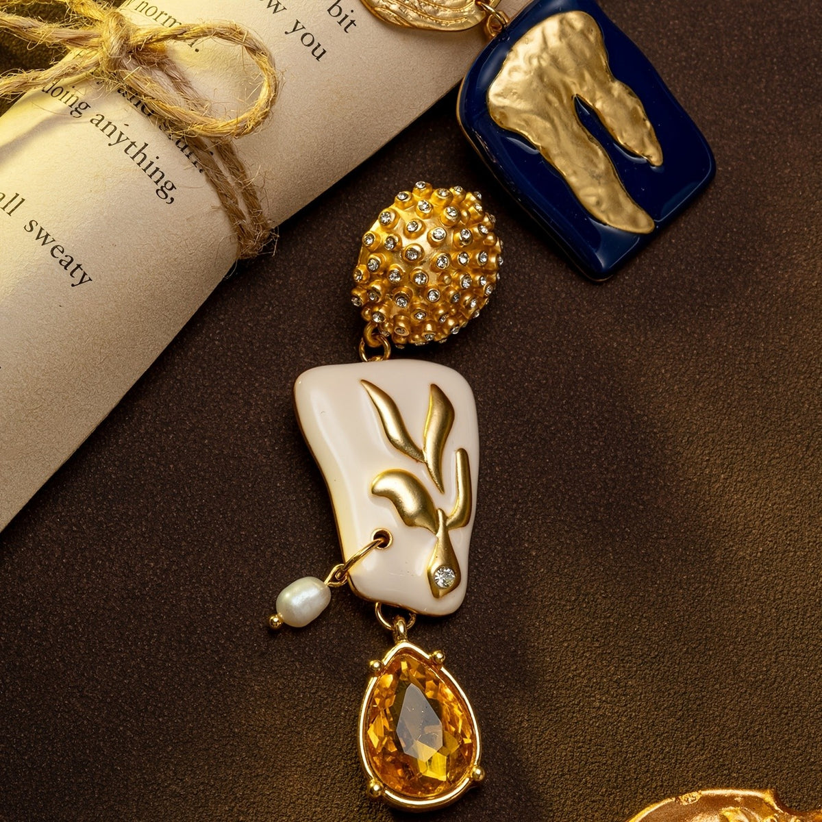 Asymmetric Enamel Drop Earrings