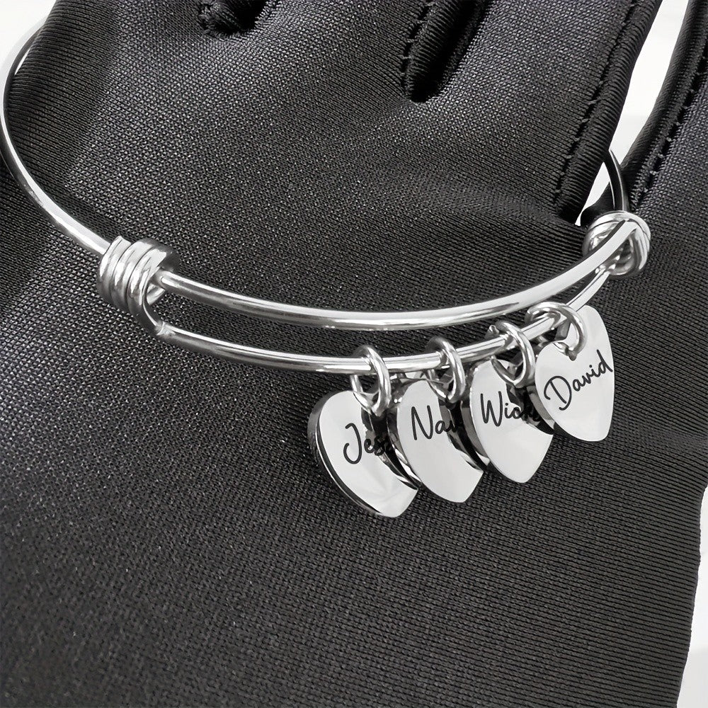 18k Adjustable Triple Heart Bangle