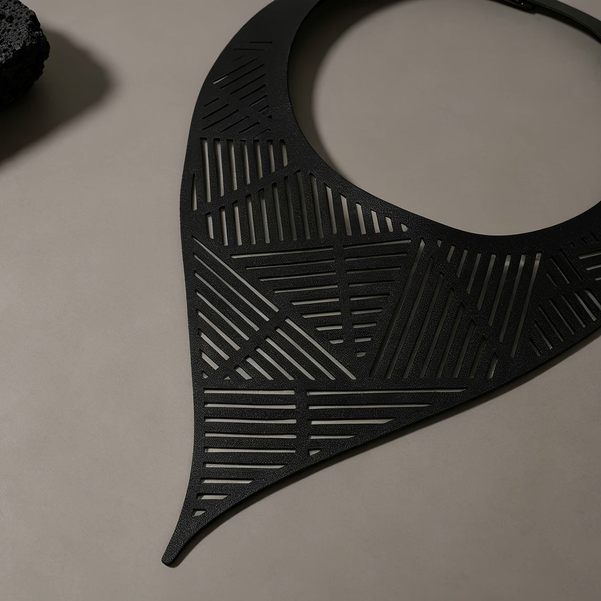 Black Geometric Cut-out Collar Necklace
