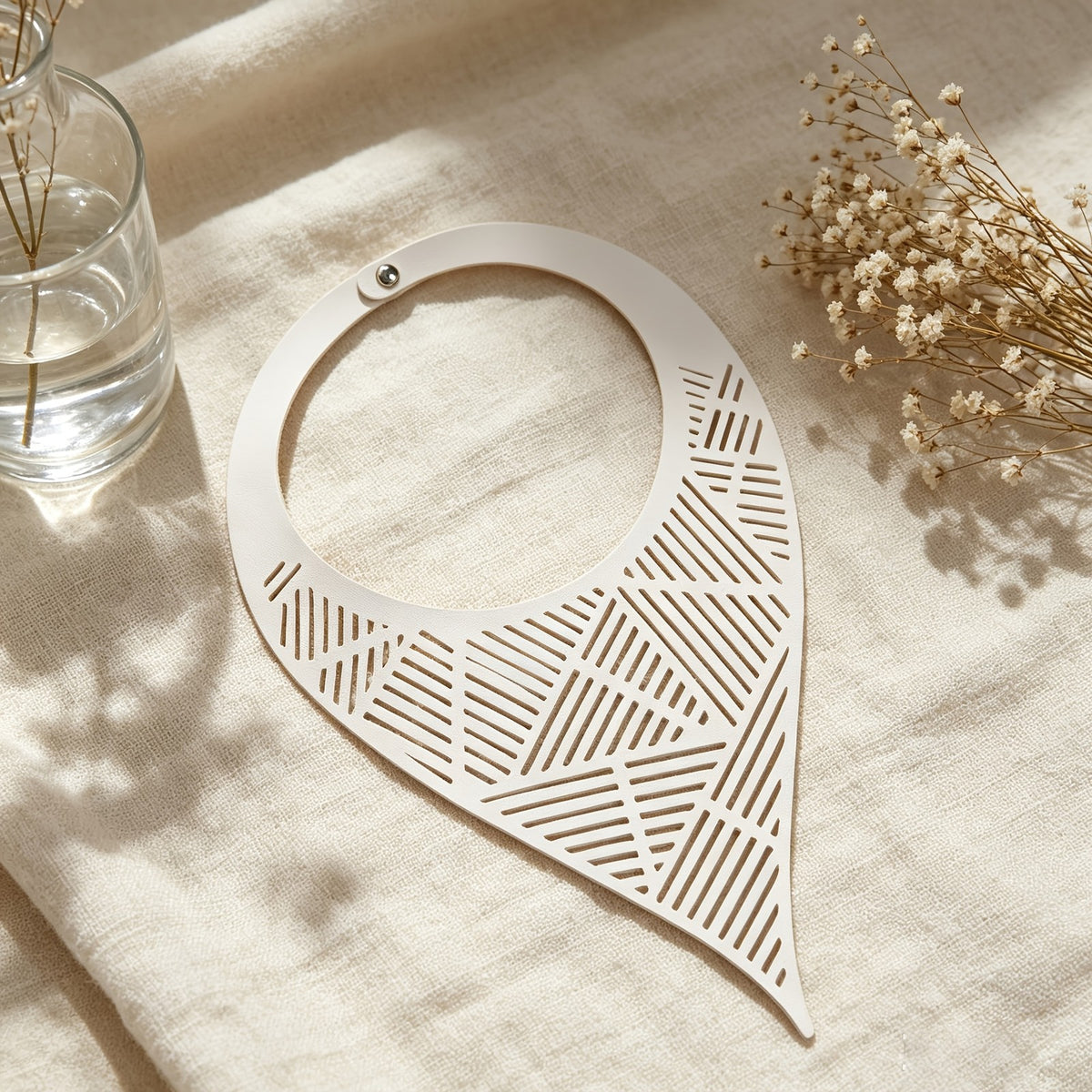 Black Geometric Cut-out Collar Necklace