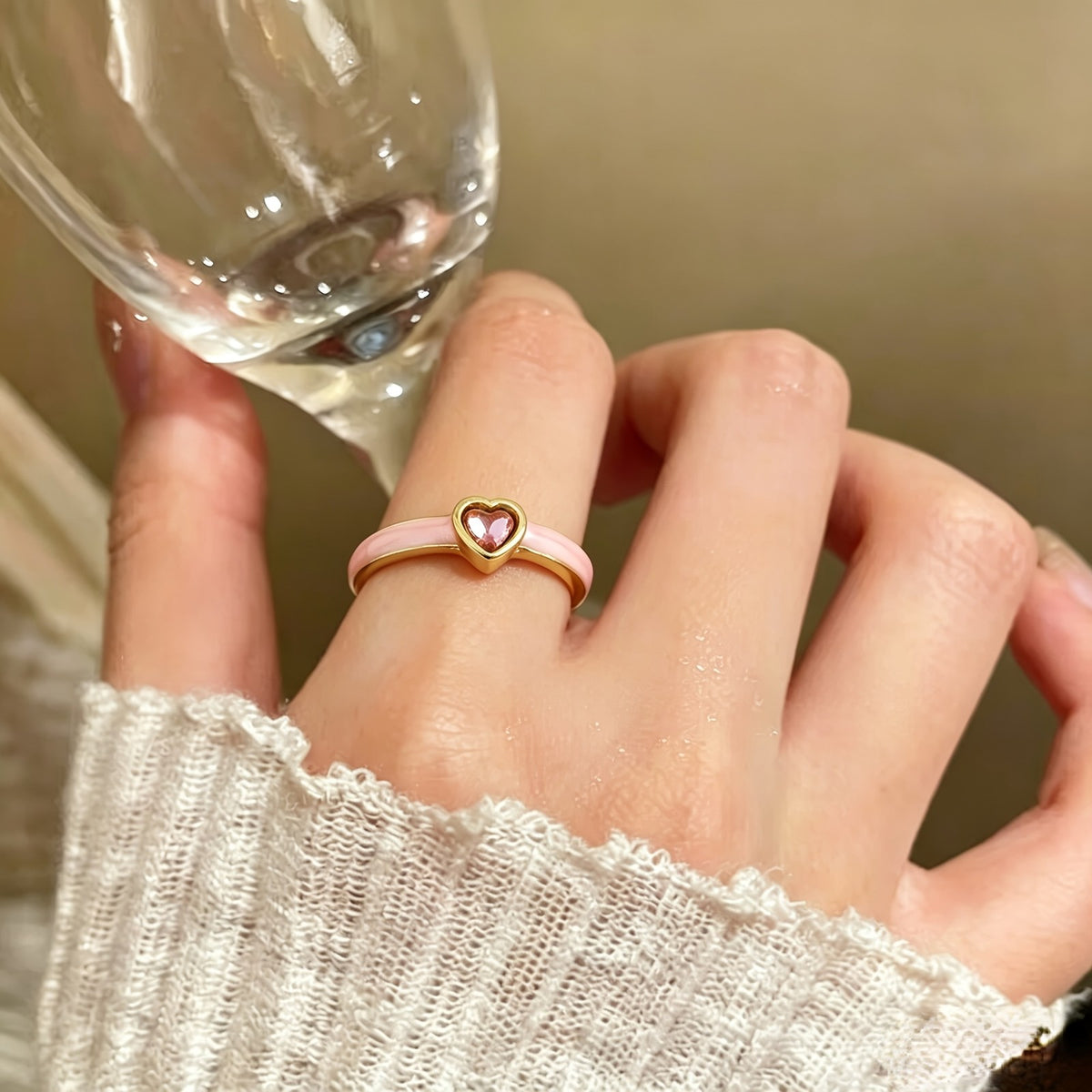 Colorful Inlaid Stone Stackable Ring Set