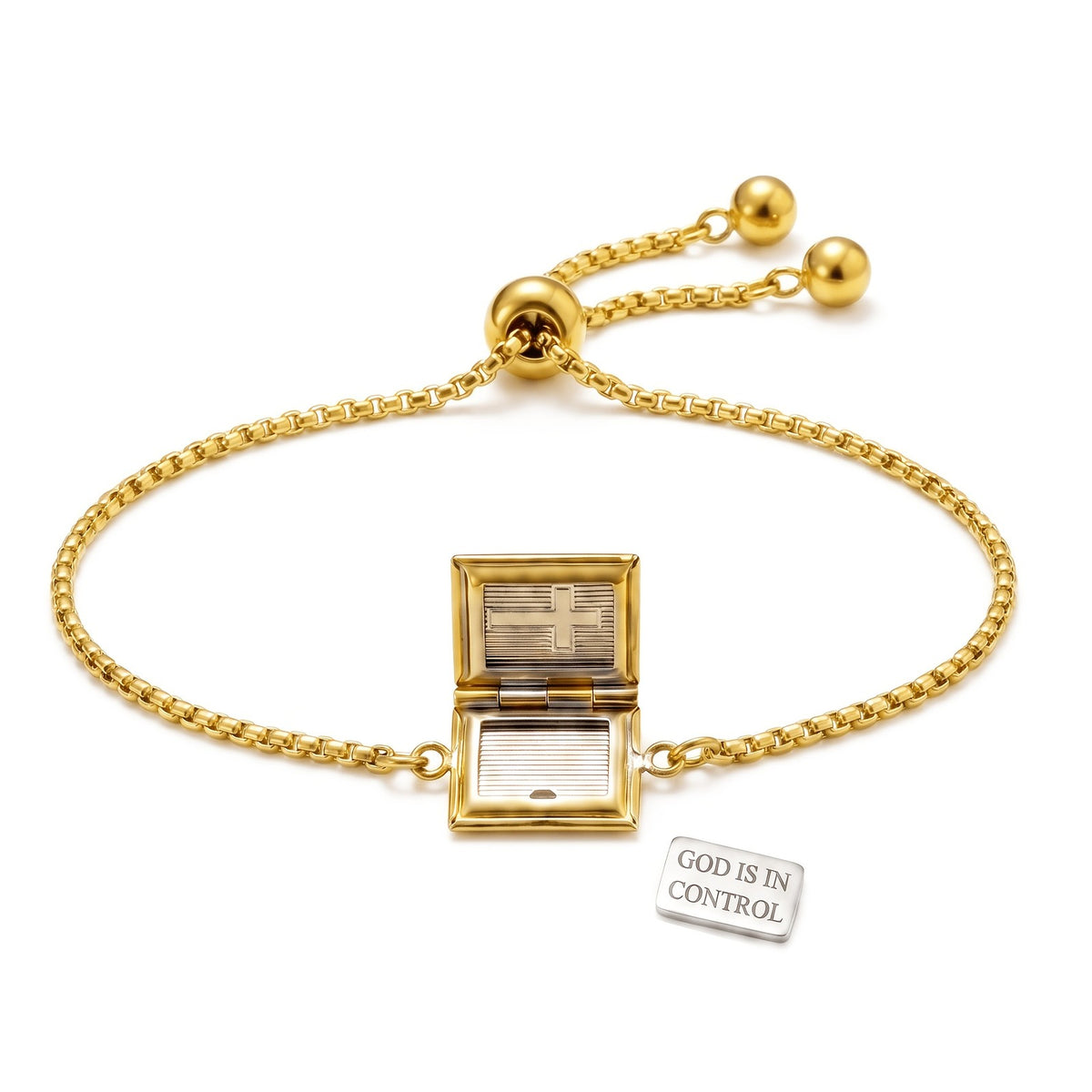 18k Openable Bible Charm Bracelet